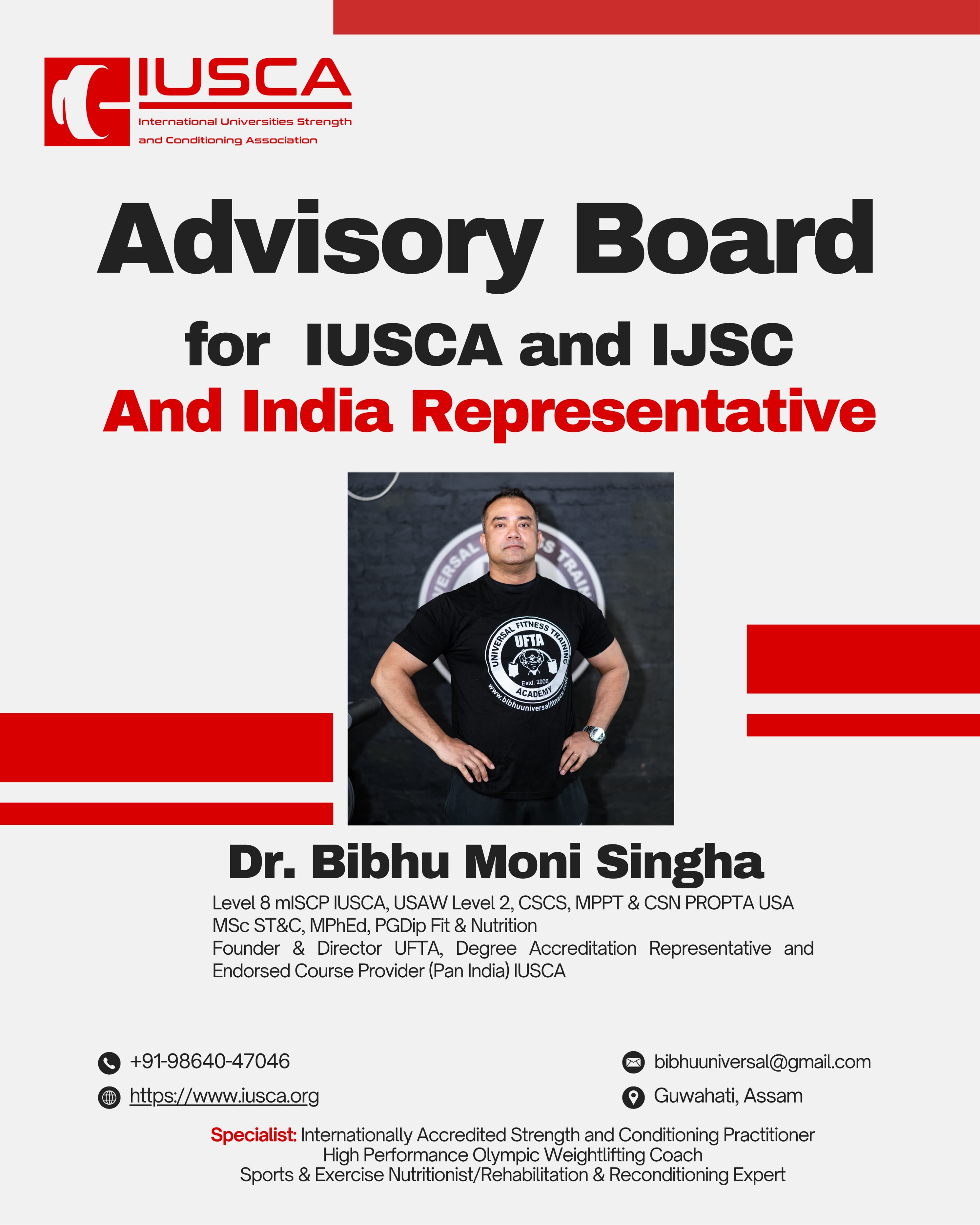 Dr. Bibhu Moni Singha - IUSCA Advisory Board Member
