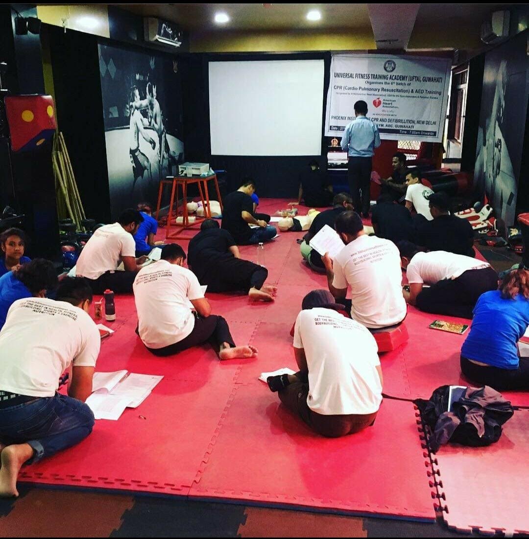 Professional fitness training demonstration